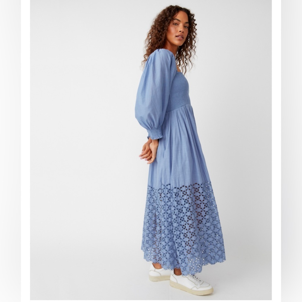 FREE PEOPLE LONG SLEEVE BLUE DRESSS! - Picture 5 of 7